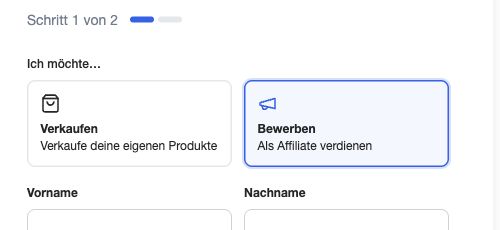 1. Digistore24-Konto als Affiliate erstellen